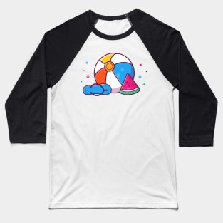 Ball, Sandal With Watermelon Cartoon Baseball T-Shirt